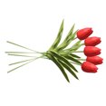 thumbnail image 3 of Mini flor artificial oficina en casa decoración floral banquete de boda decorativa PU flor falsa, rojo 5 piezas Speravity ZHF0582-04B, 3 of 6