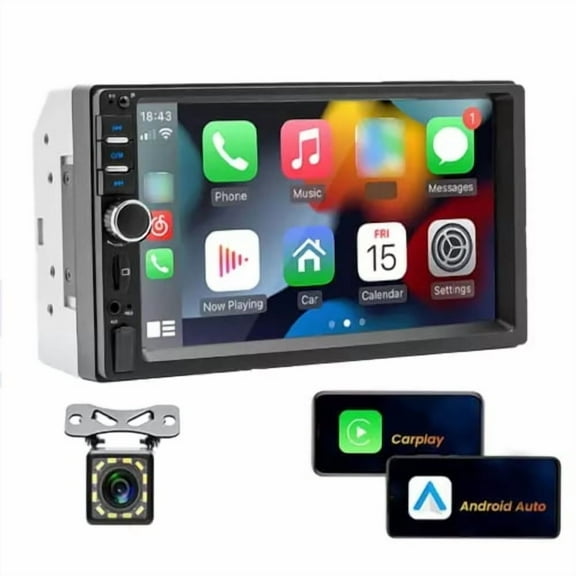 Double Din 7'' Bluetooth Car Audio Receivers Car MP5 Support Video output HD Touchscreen Car Radio Mirror Link Carplayer Car  Stereo