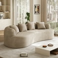 thumbnail image 2 of Wiilayok 114.2"Modern Chenille Sofa,Curved Sofa with Deep Seat,Cloud Compression Sofa Couch for Living Room,No Assembly,Light Brown, 2 of 10