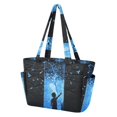 thumbnail image 2 of FORMRS Tote Bag for Women Quilted Large Capacity Travel Work Carry On Shoulder Handbag, Blue Butterfly, 2 of 7