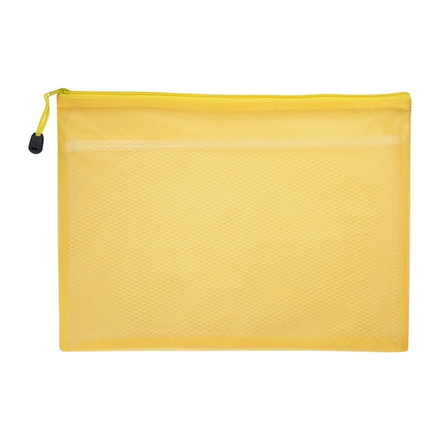 BINGLI Mesh Zipper Pouch A4 Size, Large Double Pocket Lightweight Nylon Transparent File Bag, Foldable Document Storage for Puzzle Project/Cross Stitch/Travel/Office