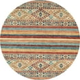 thumbnail image 1 of Ahgly Company Indoor Round Abstract Gold Brown Abstract Area Rugs, 3' Round, 1 of 6