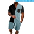 thumbnail image 3 of Danhjin Men's Hawaiian Shirt and Short Pants 2 Piece Vacation Outfits Sets Casual Button Down Beach Floral Suits on, 3 of 5
