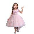 thumbnail image 4 of XBASW Kids Baby Girls Flower Dresses Sleeveless Tulle Princess Dress Flower Girl Trailing Performance Party Gowns Tutu for 4-12 Years, 4 of 8