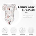 thumbnail image 4 of Bingfone Motif Cœur Panda Justaucorps à Col Rond pour Femmes, Bouton Pression Serré Manches Courtes, Adapté pour Fête, Sports, Usage Quotidien-TTG, 4 of 7