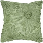 Rizzy home T05360 18" x 18" green polysilk decorative filled pillow