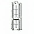 thumbnail image 5 of Dark Cherry Living Room Curio - Corner Glass Display Case With Adjustable Shelves And Integrated Fixture Cabinet, 5 of 6