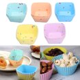 thumbnail image 4 of Silicona Para Cupcakes Antiadherentes Para Hornear, Moldes Multiusos Para Hornear, Moldes Para Magdalenas De Repostería Seguros Para Horno Para Galletas, Dulces De Chocolate (5 Colores) 20 Moldes Cateissary HA027911-01, 4 of 7
