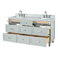 thumbnail image 4 of Ariel Monroe 67 Inch Double Rectangular Sink Bathroom Vanity With Italian Carrara Marble Countertop 1.5 inch Edge In Grey, 4 of 7