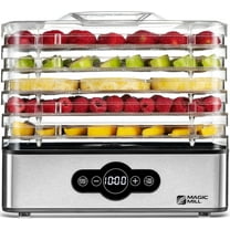 Magic Mill Compact Food Dehydrator Machine w/ Digital Timer With 5 Stackable Stainless Steel Trays