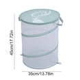 thumbnail image 2 of Mesh Foldable Laundry Basket Bag - Spacious Breathable Storage Hamper for Clothes & Plush Toys - Lightweight Easy-To-Carry Organizer for Home & Travel, 17.72*13.78in, Green, 2 of 6