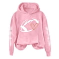 thumbnail image 2 of YVNAURA Plus Size Fleece Hooded Sweatshirt for Women Football Pullover with Pockets Oversized Fall 2026 Hoodie Cozy Game Day Top Casual Warm Sweater, Pink,XXXL, 2 of 9