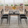 thumbnail image 4 of BeesClover Industrial 5-Piece Dining Table Set for 4 with Cushioned Chairs – Kitchen Table Set with Spiral Leg Design Table & Chairs for Kitchen, 4 of 7