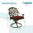 thumbnail image 6 of MEETWARM 2 Piece Patio Dinning Swivel Chairs Rocker, Outdoor All-Weather Cast Aluminum Chairs, Patio Bistro Dining Chair Set with Cushions for Garden Deck Backyard, Chili Red, 6 of 7