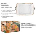 thumbnail image 2 of Yayeee Canvas Storage Basket with Handles for Shelves Fabric Bins Closet Organizer, Pink Cityscape Painting, 2 of 8
