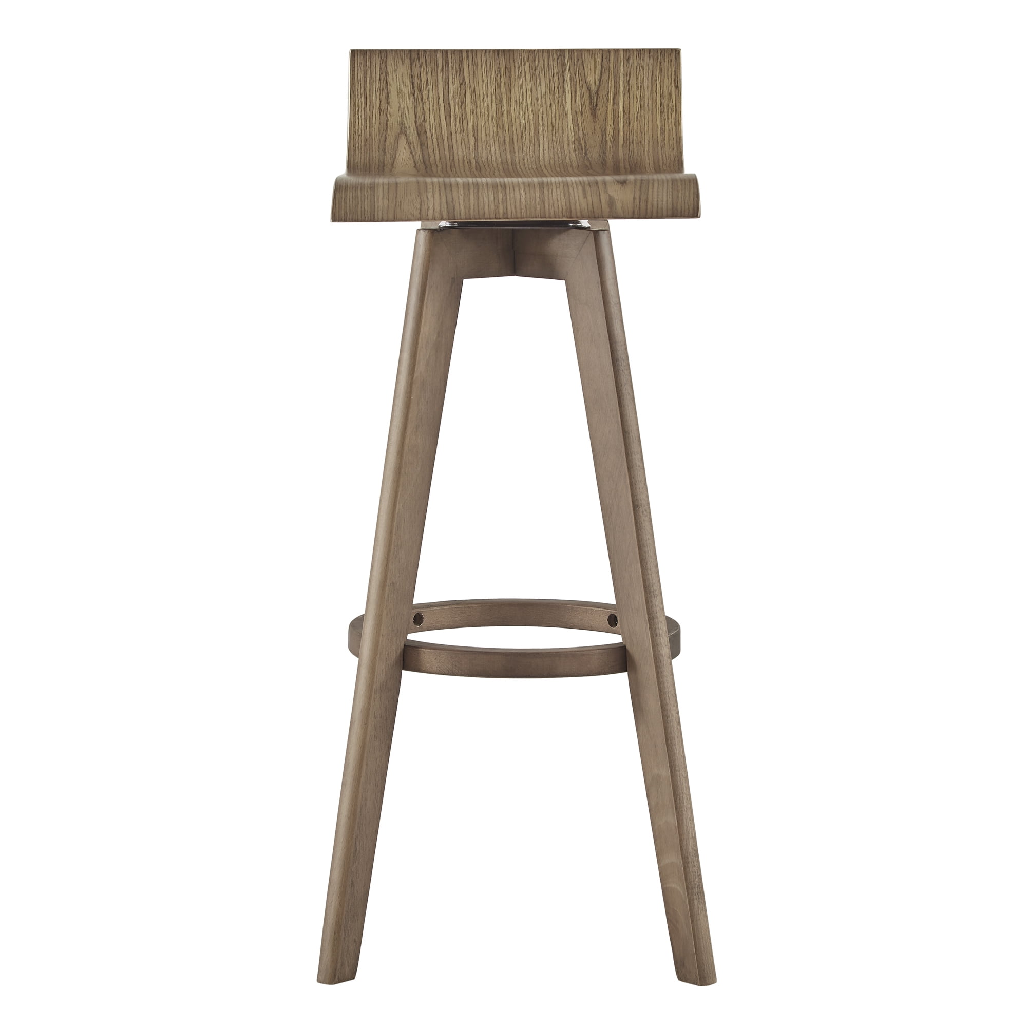 Weston Home Aleksi Modern Wood 29-inch Swivel Bar Stool, Set of 2, Walnut