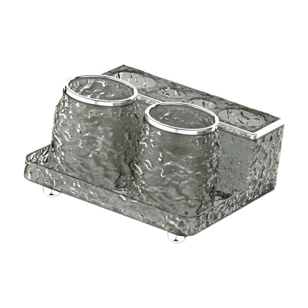 Portacepillos de dientes y organizador de vasos para baño, accesorios de baño modernos, decoración Gris