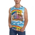 thumbnail image 1 of Fotbe Rainbow Animals on Noah's Ark Men's Camiseta sin Mangas Estampada para Hombres, Playera Casual para Gimnasio, Entrenamiento, Playa-Small, 1 of 7