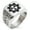 Silver, variant on Stainless Steel Radioactive Gear Geometric Pattern Biker Style Polished Ring