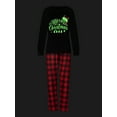 thumbnail image 6 of Family Matching Christmas Pajamas, Romper/Letter Print Long Sleeve Tops and Plaid Pants Sleepwear Set, 6 of 8