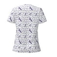 thumbnail image 3 of Uemuo Lavender Flowers Drawing Women's Deep V-Neck Low Cut Tops - Casual Loose Fit with Stainless Steel Loop, Soft, Breathable, Perfect for Office, Travel, and Daily Wear-Small, 3 of 5