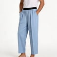 thumbnail image 4 of SAWOBUUN Mens Wide Leg Pleated Dress Pants Elastic Waist Loose Fit Trousers Comfortable Business Casual Pants, 4 of 5