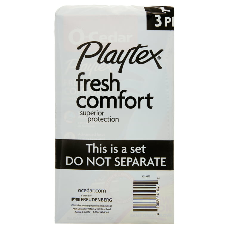 Playtex Fresh Comfort Gloves, Reusable Cleaning Gloves, Size Large, 3 Pairs  