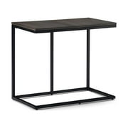 Ward 28"W SOLID MANGO WOOD and Metal Square Industrial C Side Table in Warm Gray