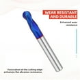 thumbnail image 5 of 2-Flute Tungsten Steel Alloy Extended Ball Nose End Mill Coated Spherical Cutter For Stainless Steel And Other Metals ,High Efficiency, 5 of 6