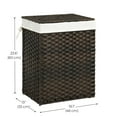 thumbnail image 5 of LEDREM Foldable Laundry Hamper with Removable Liner & Lid, 23.8 Gallon (90L) Synthetic Rattan Storage Basket for Clothes, Handles, Space-Saving, Chestnut Brown, 5 of 5