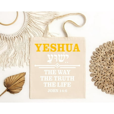 vintage Yeshua Hebrew Jesus The Way Truth Life Christian Faith Tote Bag-TH20489