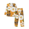 thumbnail image 1 of Balery White Floral and Butterflies Pijama para Hombre de Dos Piezas con Manga Larga, Conjunto de Dormir y Descanso Suave con Bolsillos-Large, 1 of 7