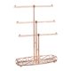 thumbnail image 1 of Rose Gold 3-Layer T-Shaped Jewelry Rack Removable Solid Wood Base Ring Storage Box Earring Necklaces Rings Jewelry Box, 1 of 5