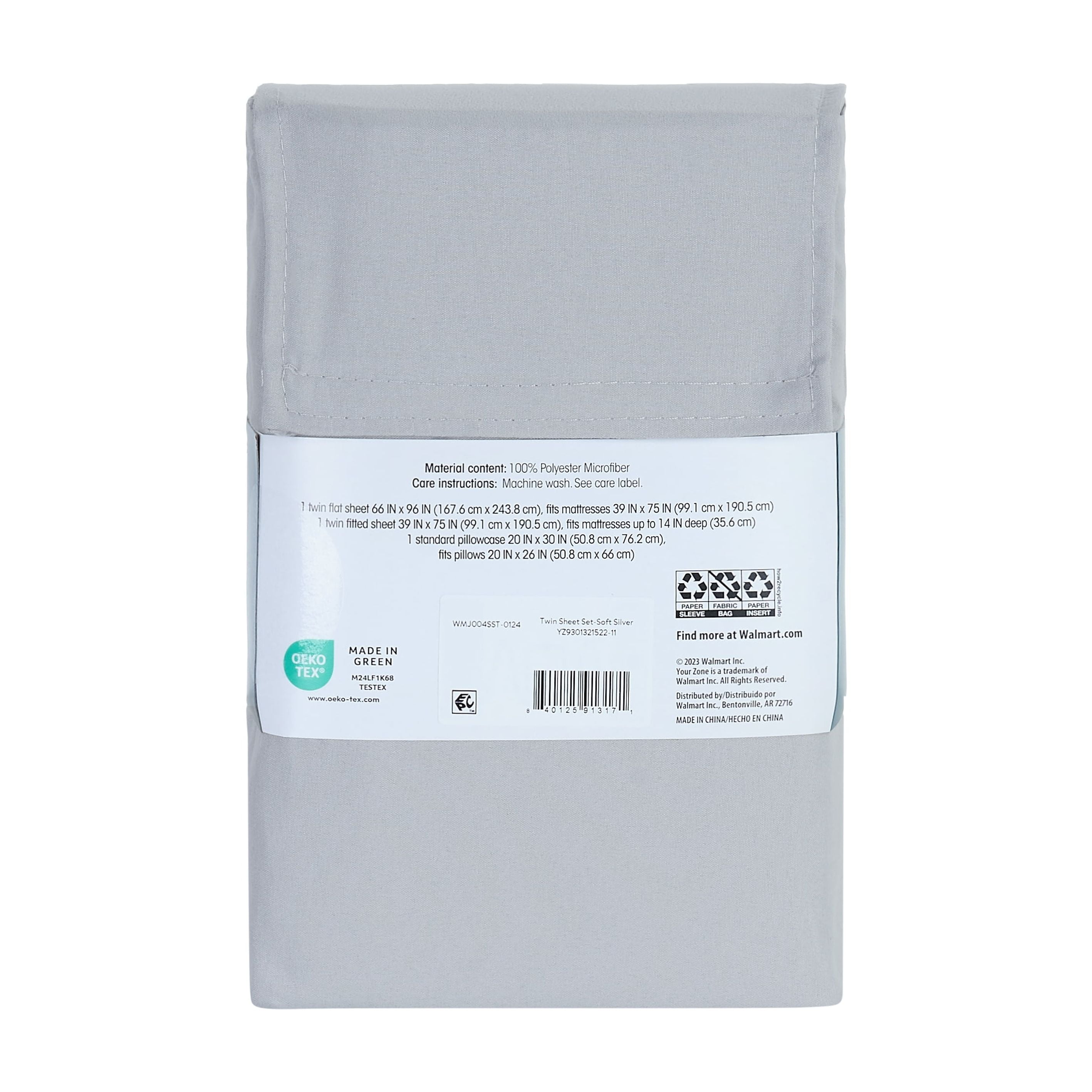Your Zone Kids Soft Microfiber Sheet Set, Gray, Twin, 3 Pieces