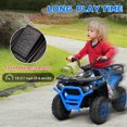 thumbnail image 5 of Qaba 12V Kids ATV, Battery Powered 4 Wheeler Quad with Spring Suspension Wheels, Rear Storage Basket, Lights, Music, Blue, 5 of 9