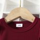 thumbnail image 5 of Vestido de manga larga con cuello redondo para niña, color liso, cuello redondo, manga A, con volantes, para bebés y niños pequeños, vestido informal de poliéster para niña., 5 of 8