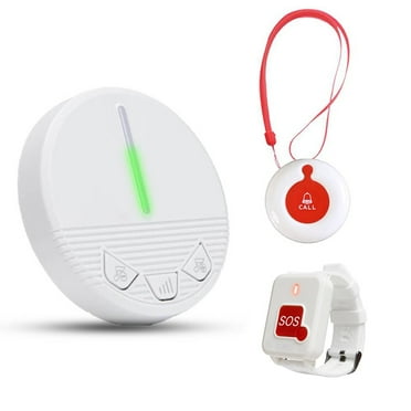 Senior Care Call Bell – Portable Nurse Call Button for Elderly, 1 Transmitter   2 Receivers, Loud Alarm, Easy Setup (Great for Home/Hospitals) ﻿