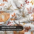 thumbnail image 4 of Fall Tablecloth 60 Inch Round Watercolor Burnt Orange Grey Pumpkin Leaves Table Cloth,Autumn Leaf Thanksgiving Stain Resistance Polyester Indoor Outdoor Table Covers for Kitchen Dining Party, 4 of 6