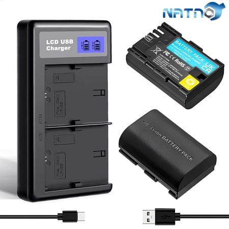 2 Pack of LP-E6NH Batteries and Dual Battery Charger for Canon EOS R EOS R5 EOS R6 EOS 90D EOS 60D EOS 70D EOS 80D EOS 5D IV EOS 6D EOS 6D II EOS 7D EOS 7D Mark II Camera