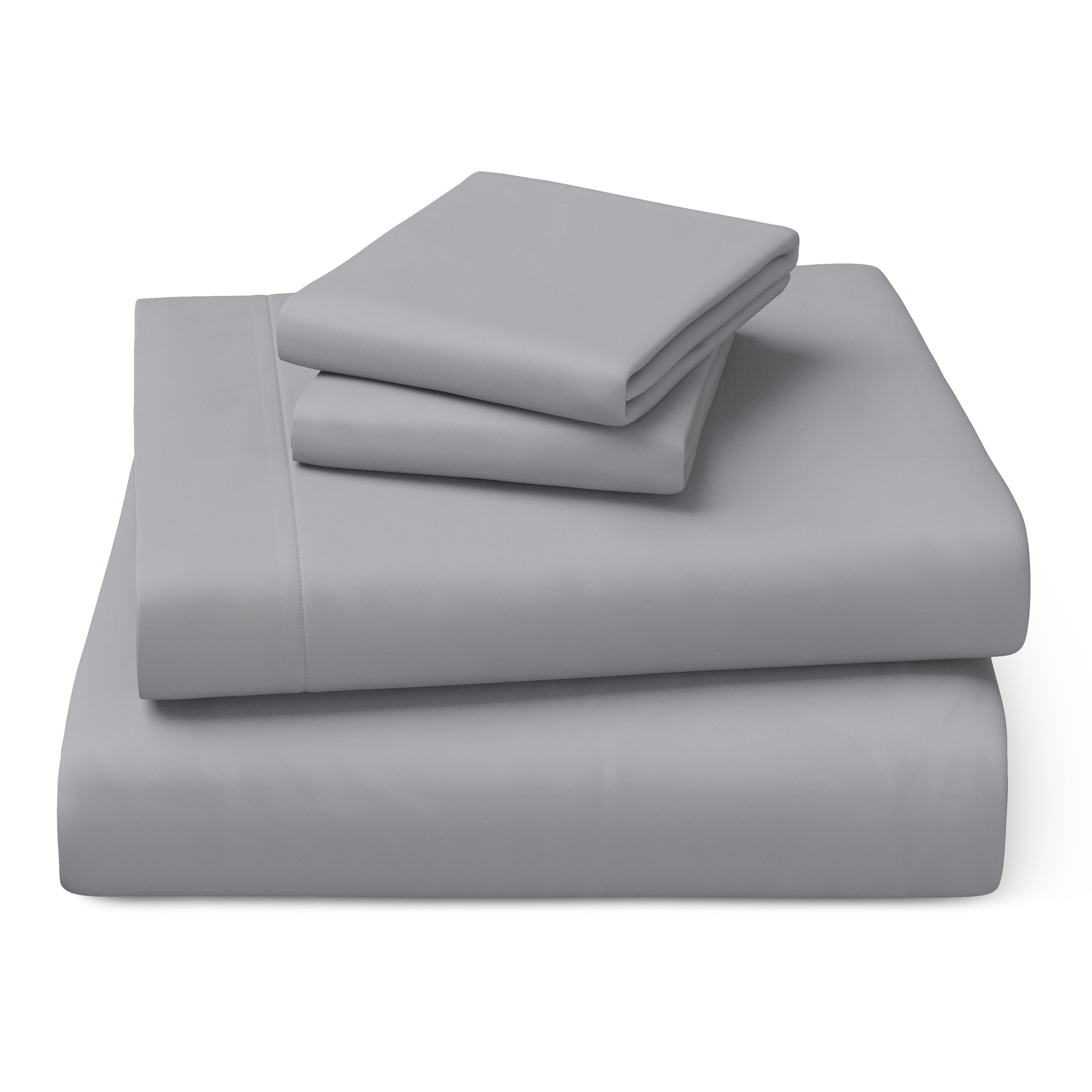Mainstays Kids Microfiber Bed Sheet Set, Queen, Gray, 4 Pieces