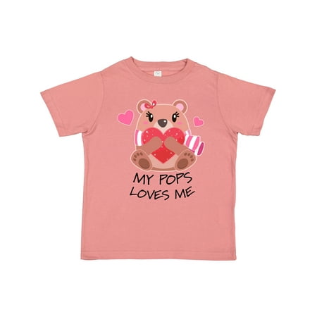 

Inktastic My Pops Loves Me- Bear and Hearts Gift Toddler Boy or Toddler Girl T-Shirt