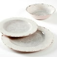 thumbnail image 7 of Mauna 12 Pieces Ice Crackle Melamine Dinnerware Set in Ice (White), 7 of 7