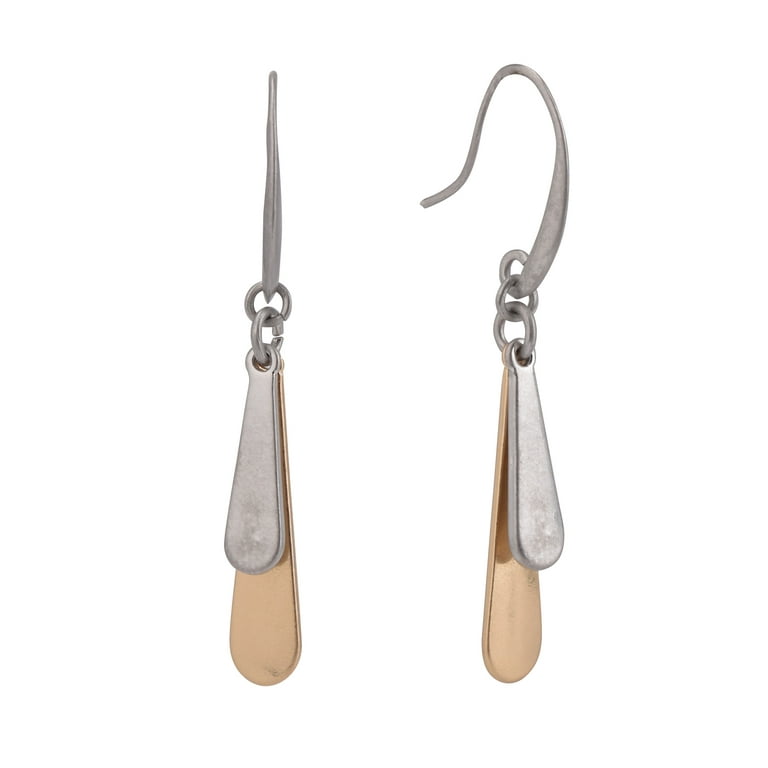 Two-Tone Teardrop Huggie Earring Two-Tone Teardrop Huggie Earring