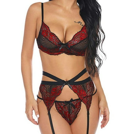 

FOREVER Women Lingerie Sexy Lingerie Babydoll Underwear Nightwear Lace Bra Panties Set