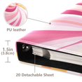 thumbnail image 3 of FORMRS 3 Ring Photo Album 4"x6" Self Adhesive Large Capacity PU Leather Cover, Swirling Lines, 3 of 8