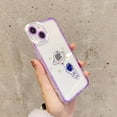 thumbnail image 4 of Cute Cartoon Astronaut Clear Soft Phone Case Compatible with iPhone Case (Purple,iPhone 14), 4 of 6