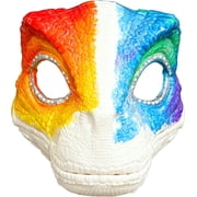 Hard Plastic Dinosaur Mask with Felt & Eye Mesh and Paint & Peach Pink White Faux Fur,T-Rex Dino Mask Moving Jaw and Sounds,Furry Head Base for Halloween Christmas,Fursuit Therian DIY Dino Masks