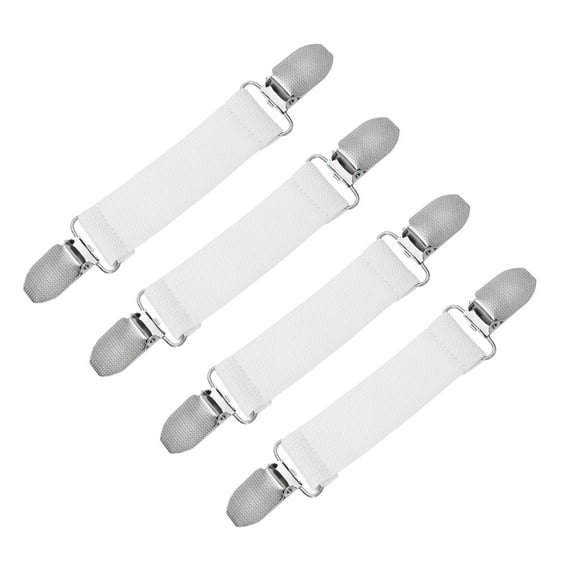 4 Pcs Cinch Clips Adjustable Mitten Clips Shawl Cardigan Collar Clip for Sweaters Dress White