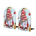 thumbnail image 2 of Picia Funny Christmas Gnome Pattern Wood Bookends for Shelves,Non-slip Bookends, Heavy Duty Wooden Bookend Support,1 Pair, 2 of 8