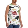 thumbnail image 2 of Bingfone Cute Dinosaurs Pattern Men's Tank Tops Workout Sleeveless Tee Shirts Running Beach Tanks for Men-3X-Large, 2 of 8